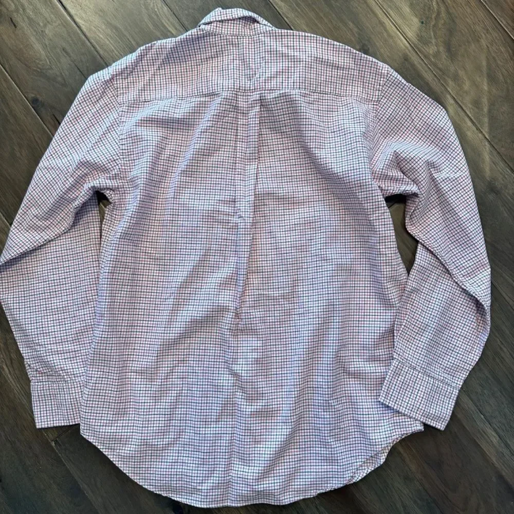 Boy’s Ralph Lauren Red & Blue Plaid Button Front Shirt - Size Large - EUC